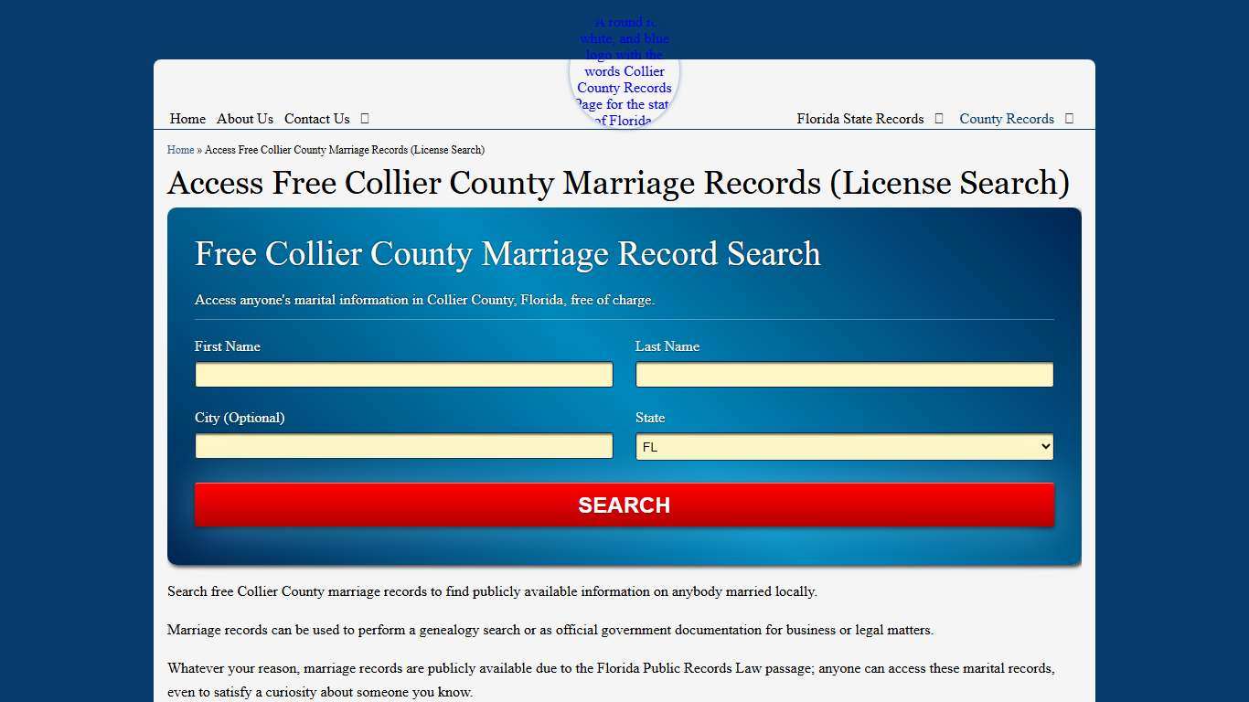 Access Free Collier County Marriage Records (License Search)